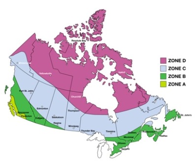 Canada Map Climate zones